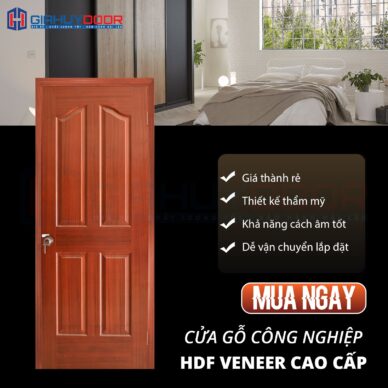 CỬA GỖ CÔNG NGHIỆP HDF GIAHUYDOOR BỀN ĐẸP, GIÁ HỢP LÝ